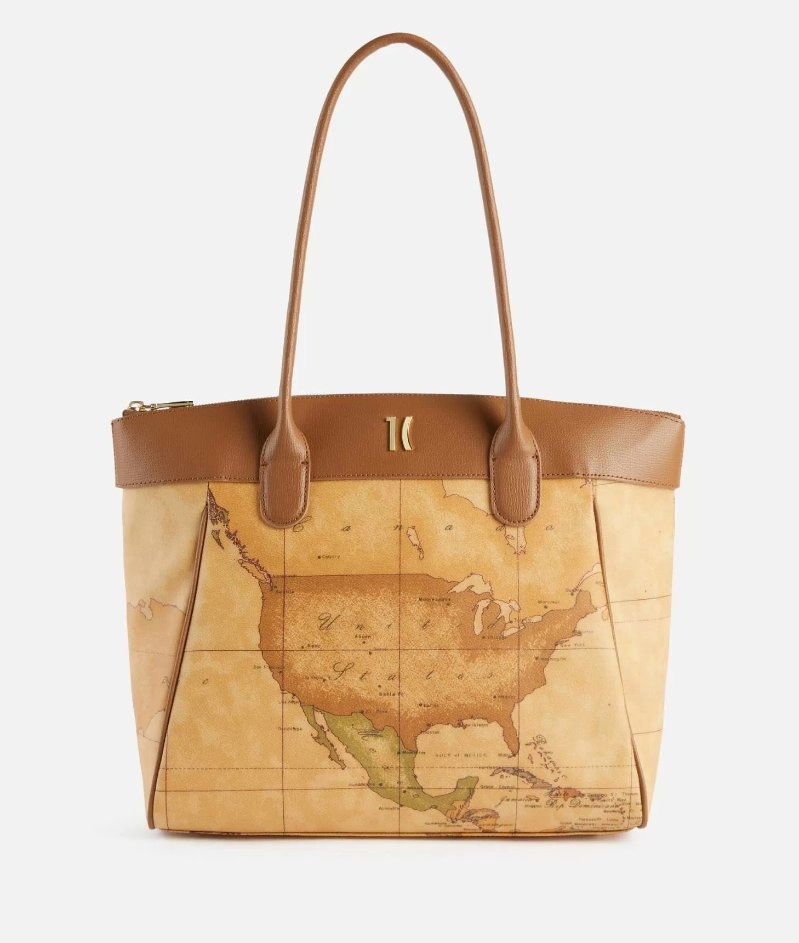 Heritage Geo borsa shopping Cuoio